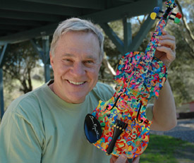 Bob Paints Violin for Mozart Fundraiser