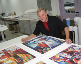 Bob Signing Litho Prints for Cruise Ships