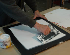 Squeegee on the Gel Medium