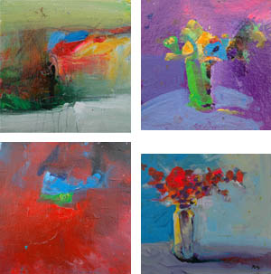 Small Practice Paintings using my Color Wheel 