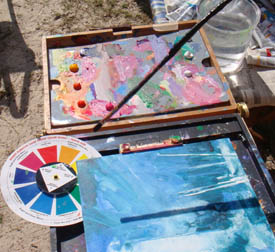 Step Two - Squeeze out colors on my palette