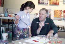 Bob Paints with Granddaughter Kylan