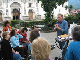 Painting in Town Plaza