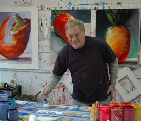 Bob Painting Small Studies for Bahamas Workshop